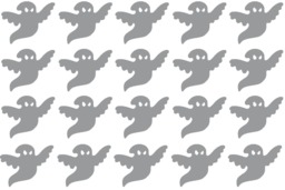 20 X Vinyl Ghost Shaped Stickers, Decal Mural. Halloween, Cardmaking, Scrapbooking, Crafting, Wall, Window, Mirror, Car Decor - thumbnail 1
