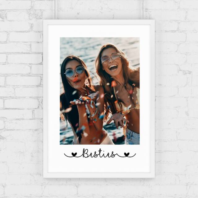 Besties Print - Personalised Image Photo Best Friend Gift - Portrait - image 1