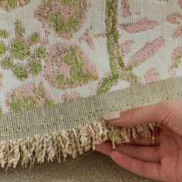 Reversible Chenille Sofa Cover, Custom French Floral Loveseat Slipcover, Jacquard Furniture Protector, Cat Friendly - thumbnail 3