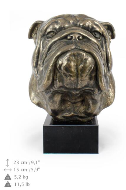 English British Bulldog, Dog Statue On Marble Base, Limited Edition, Artdog. Made Of Cold Cast Bronze. Perfect Gift. Limited Edition - image 1