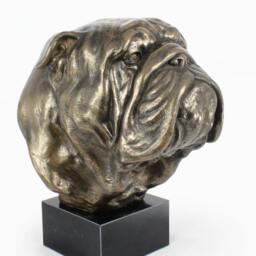 English British Bulldog, Dog Statue On Marble Base, Limited Edition, Artdog. Made Of Cold Cast Bronze. Perfect Gift. Limited Edition - thumbnail 2