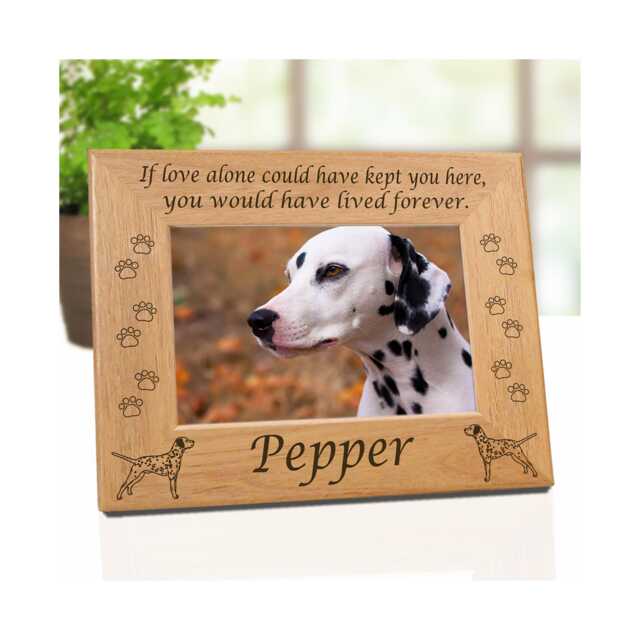 Dalmatian Dog Lovers Gift, Personalized Picture Frame, Engraved Design, Choice Of 3 Sympathy Quotes. Pet Gifts Mom - image 1