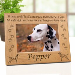 Dalmatian Dog Lovers Gift, Personalized Picture Frame, Engraved Design, Choice Of 3 Sympathy Quotes. Pet Gifts Mom - thumbnail 3