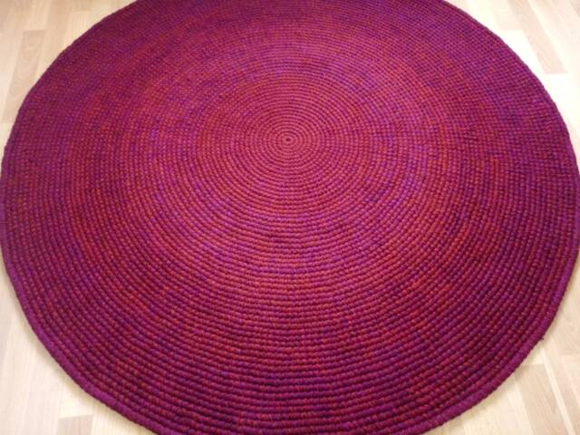 Handmade Wool Round Rug Modern Crochet Area Rug - image 1
