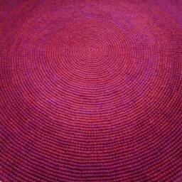 Handmade Wool Round Rug Modern Crochet Area Rug - thumbnail 2