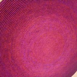 Handmade Wool Round Rug Modern Crochet Area Rug - thumbnail 4
