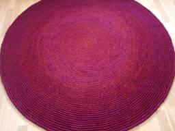 Handmade Wool Round Rug Modern Crochet Area Rug - thumbnail 1