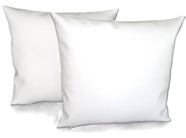 "2 White Faux Leather Classic Cushion Covers 16"" 18"" 20" - image 1