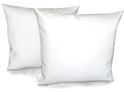 "2 White Faux Leather Classic Cushion Covers 16"" 18"" 20"