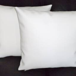 "2 White Faux Leather Classic Cushion Covers 16"" 18"" 20" - thumbnail 3