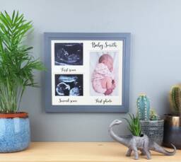Baby Scan Frame, Multi Scan, Personalised Baby Gift, Shower Ultrasound Picture First & Second Photo - thumbnail 1