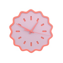 Fluted Geometric Acrylic Wall Clock - Mauve & Melon - thumbnail 1