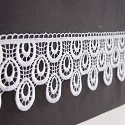 Charcoal Rod Pocket Minimal Valance Curtain With White Lace, Contemporary Feminine Elegant Window Valence Panel, Vintage, Retro Style - thumbnail 2