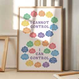 What I Can & Cannot Control Therapy Office Quote Art Canvas Poster, Classroom Quotes, Children's Room Aesthetic Decor, Printed Gift - thumbnail 3