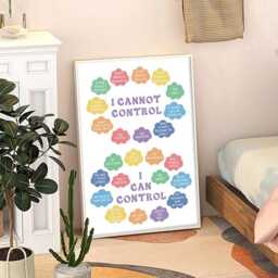 What I Can & Cannot Control Therapy Office Quote Art Canvas Poster, Classroom Quotes, Children's Room Aesthetic Decor, Printed Gift - thumbnail 1