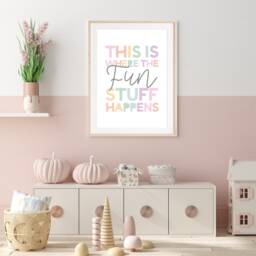 This Is Where The Fun Stuff Happens Print, Playroom Prints, Wall Art, Girls Nursery Quotes, Boys Prints - thumbnail 3