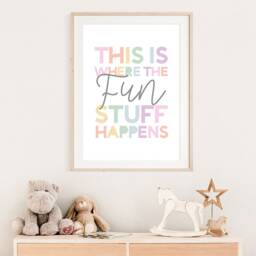 This Is Where The Fun Stuff Happens Print, Playroom Prints, Wall Art, Girls Nursery Quotes, Boys Prints - thumbnail 2