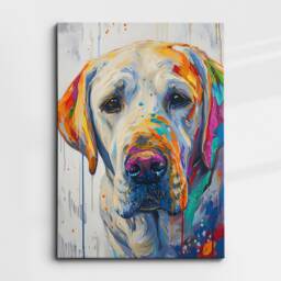 Labrador Retriever Fun Animal Dog Pet Lover Abstract Oil Painting Wall Art Framed Canvas Poster Print Home Kitchen Living Room Decor Gift - thumbnail 3