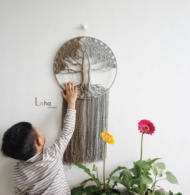 Large Macrame Tree Of Life Wall Hanging Boho Bedroom Decor - image 1