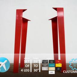 "Colorful Tapered Steel Table Legs - 28"" H Set Of 4 Height 26""-30" - thumbnail 2