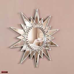 Peruvian Starburst Mirror For Wall Decor - Handmade Star With Silver Leaf Accent Artisan Sunburst Mirrors 23.6 - thumbnail 2