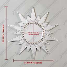 Peruvian Starburst Mirror For Wall Decor - Handmade Star With Silver Leaf Accent Artisan Sunburst Mirrors 23.6 - thumbnail 4