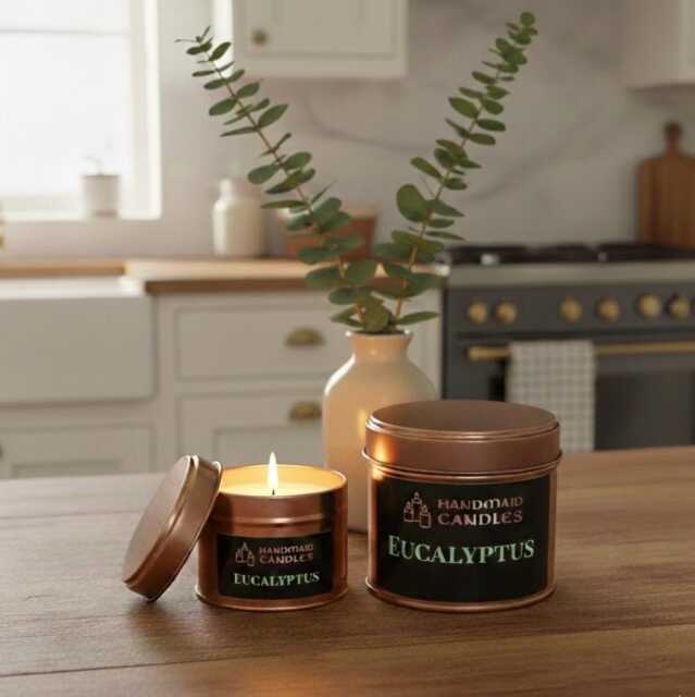Eucalyptus Scented Candle, Summer Outdoor Garden Gift For Gardener, Birthday Lover, Fresh Candle - image 1