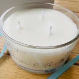 Personalised Wedding Soy Candle Top Table Centerpiece, 3-Wick Luxurious Scented Anniversary Gift - thumbnail 2