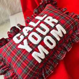Funny Call Your Mom Punch Needle Pillow, Personalized Accent Gift For Mom, Long Distance Gift, New Colorway - Exclusively On Etsy - thumbnail 2