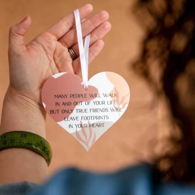 True Friendship Abstract Heart Token Wall Hanging - Keepsake Decoration Gift For Friends - image 1