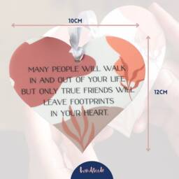 True Friendship Abstract Heart Token Wall Hanging - Keepsake Decoration Gift For Friends - thumbnail 4