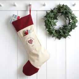 Personalised Embroidered Christmas Stocking With Pocket - Letter To Santa Xmas Scandi Holiday Heart Or Star - thumbnail 2