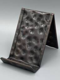 Hammered Copper Vertical Business Card Holder Office Desk Decor - thumbnail 1