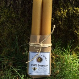 Beeswax Taper Candle Pair - 6 Inch Bees Wax Tapered Candles, Holiday Candle, Farmhouse Style Candle, Dripless, Dinner Party - thumbnail 3