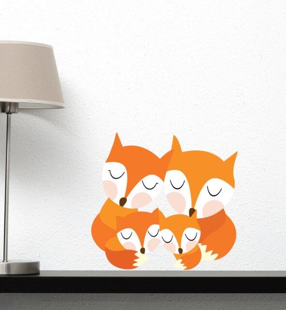 Fox Family Wall Sticker Decal - Nursery Stickers, Animal Decals, Home Decor, Baby Room, Art, Girl, Boy