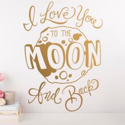 Nursery Wall Decal - I Love You To The Moon & Back Quote, Vinyl Decal, Sticker, Decor - thumbnail 2