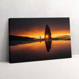Runner & Sunset Canvas, Picture Wall Hanging, Orange Decor, Landscape Canvas Print - thumbnail 2