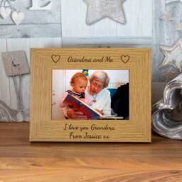 Personalised Photo Frame Gran & Me, French Oak Finish - thumbnail 2