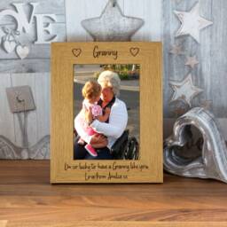Personalised Photo Frame Gran & Me, French Oak Finish - thumbnail 3