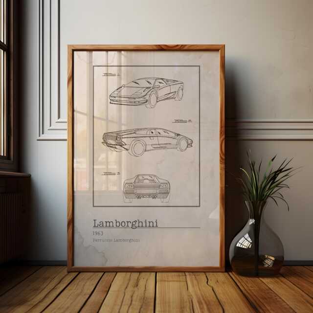 Lamborghini Diablo 1999 Patent Art Print Vintage Car Poster - image 1