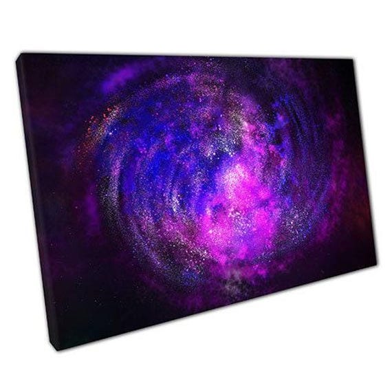 Mesmerizing Purple Galaxy Canvas Framed Cosmic Wall Art For Home, Office, Bedroom & Living Room - image 1