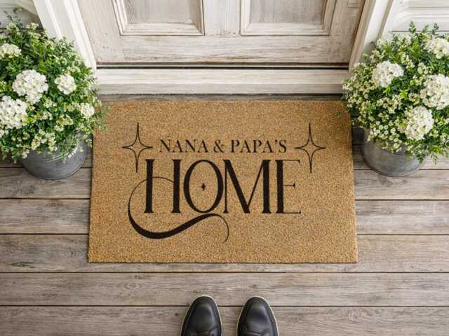Retro D??cor - Personalized Grandparent Entryway Rug Nana & Papa's Home - image 1