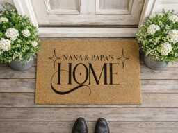 Retro D??cor - Personalized Grandparent Entryway Rug Nana & Papa's Home - thumbnail 1