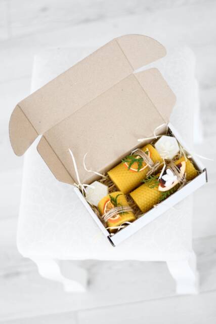 Beeswax Candles, Set Of 3 Pillar Candles, Gifts, Gifts, Boxing, Soap Vegetarian, Jewelry Epoxy, Scented Free Shipping - image 1