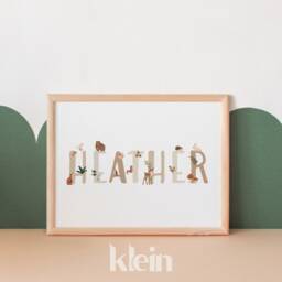 Personalized Woodland Animal Name Print, Custom Baby Girl Decor - Digital File - thumbnail 2