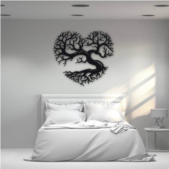 3D Tree Of Life Wall Art Heart-Shaped Acrylic Decor With Fixings - image 1