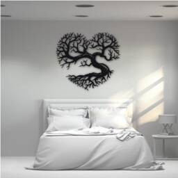 3D Tree Of Life Wall Art Heart-Shaped Acrylic Decor With Fixings - thumbnail 1