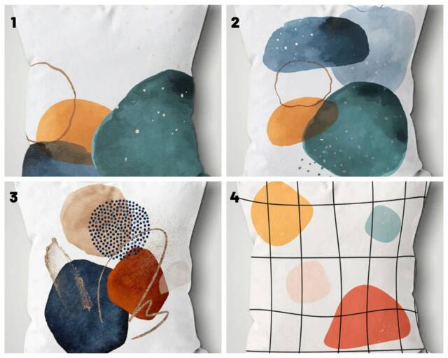 Abstract Geometric Pillow Cover/Abstract Art Print Cushion Cover/Modern Case/Farmhouse Style Boho Cushion/Minimalist Covers - image 1