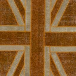 Union Jack Rug Orange British Flag Patchwork, Vintage Turkish Rug - thumbnail 3