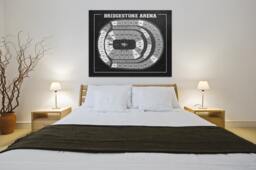 Vintage Nashville Predators Bridgestone Arena Line Drawing Art Print - thumbnail 1